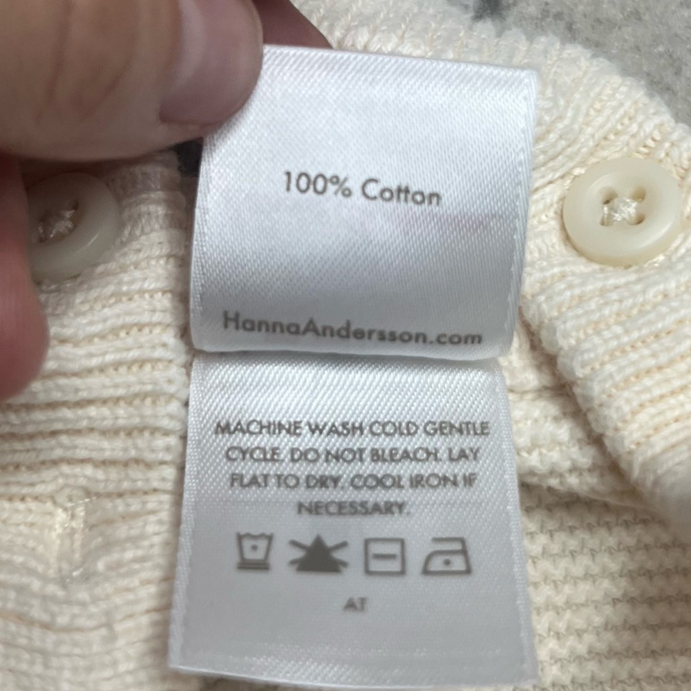 HANNA ANDERSSON Apple 100% Cotton Summer Cream Red Knit Buttons Bodysuit Romper - Picture 10 of 10